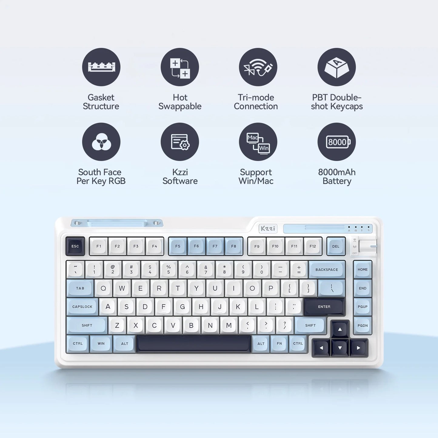 KZZI K75V2 75% Wireless Mechanical  Keyboard